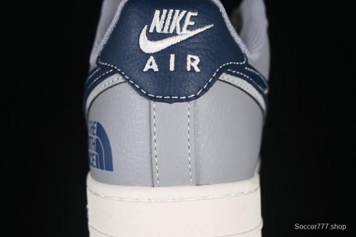 Nike Air Force 1 '07 Low The North Face Collaboration Grey Blue Double Swoosh Casual Sneakers - XS1958-520