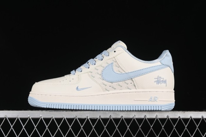 Nike Air Force 1 '07 Low Stussy Collaboration - Off White Elegant Blue Low-Top Casual Sneakers - XZ3328-002