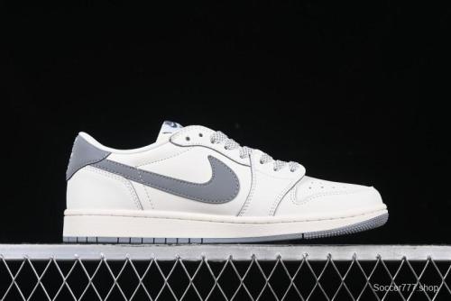 Nike Travis Scott x Fragment Design x Air Jordan 1 Low OG SP AJ1 Retro Sneakers with Unique Collaboration Details - XZ5158-002