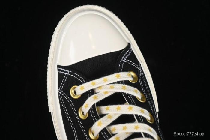 Converse Chuck 1970s High-Top Sneakers with Gold Star Accents and Classic Black & White Design - A12462C