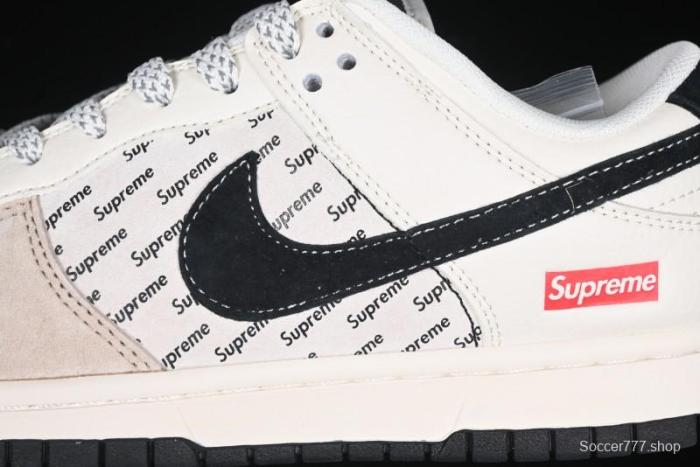Nike SB Dunk Low Supreme Collaboration - Beige Brown Anniversary High-End Custom Low-Top Casual Skate Shoes - XS1086-003