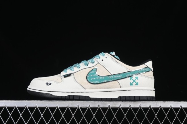 Nike SB Dunk Low OFF Collaboration Tiffany Green Swoosh Anniversary Custom Low-Top Casual Skate Shoes - DJ2024-108