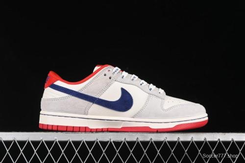 Nike SB Dunk Low Givenchy Collaboration - Gray Blue Red Double Swoosh Anniversary High-End Custom Low-Top Casual Sneakers - CF3688-033