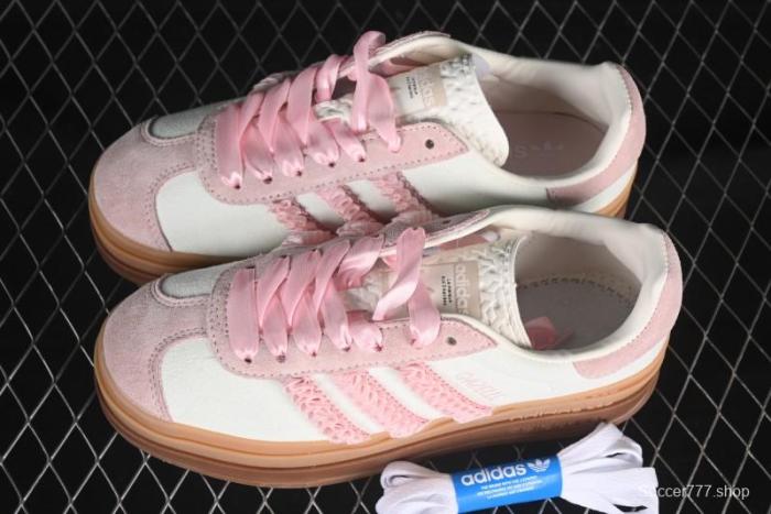 Adidas Originals Gazelle Bold JR8374 Collaboration Low-Top Sneakers with Thick Sole for Slip Resistance and Durability - JR8374