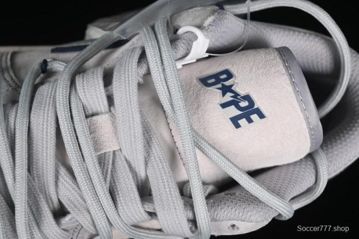 Nike Air Jordan 1 Low AJ1 Bape Collaboration - Grey Blue Retro Basketball Shoes with Custom Laces - SJ9950-019