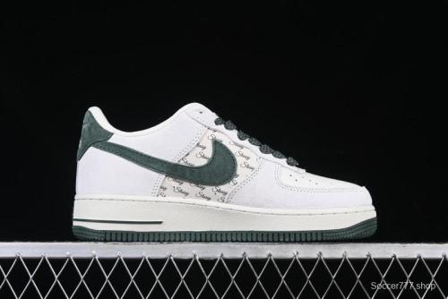 Nike Air Force 1 '07 Low Stussy Collaboration Green Suede Swoosh Low-Top Casual Sneakers - CH6336-511