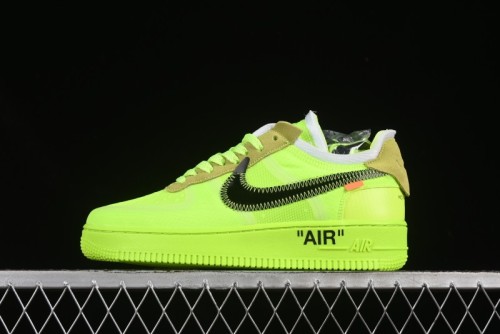 Nike Off White x Air Force 1 Low OW Collaboration Transparent Yellow Sneakers - AO4606-700