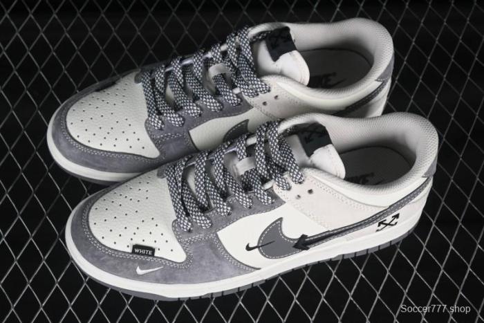 Nike SB Dunk Low OFF-WHITE Collaboration Multi-Color Gray Swoosh Anniversary Customized Low-Top Casual Sneakers - DJ2024-133