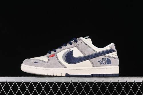 Nike SB Dunk Low The North Face Collaboration - Grey Pig Eight Blue Hook Anniversary High-End Custom Low-Top Casual Skate Shoes - SJ1089-010