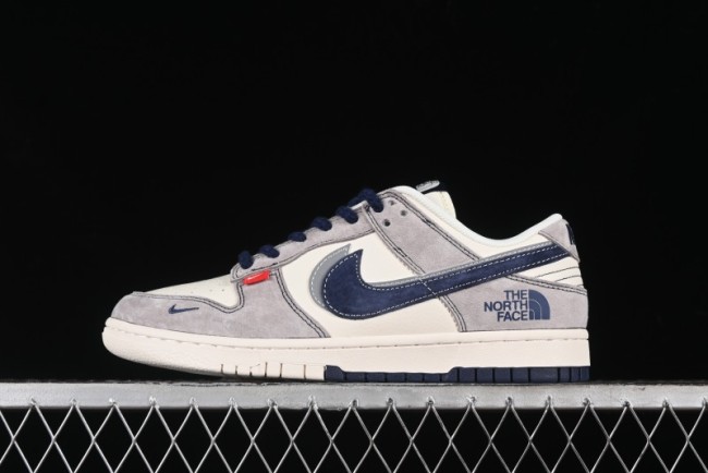 Nike SB Dunk Low The North Face Collaboration - Grey Pig Eight Blue Hook Anniversary High-End Custom Low-Top Casual Skate Shoes - SJ1089-010