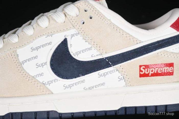 Nike SB Dunk Low Supreme Collaboration - Cream Coffee Anniversary High-End Custom Low-Top Casual Skate Shoes - AG3702-850