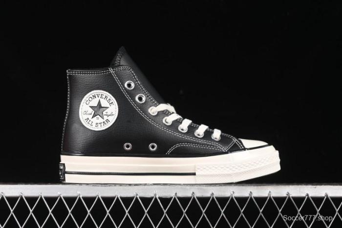 Converse Chuck 70s High Top Canvas Sneakers with Fur Lining in Black & White - A13863C