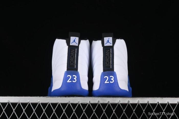 Nike Air Jordan 12 Retro Basketball Shoes in White and Blue - CT8013-140
