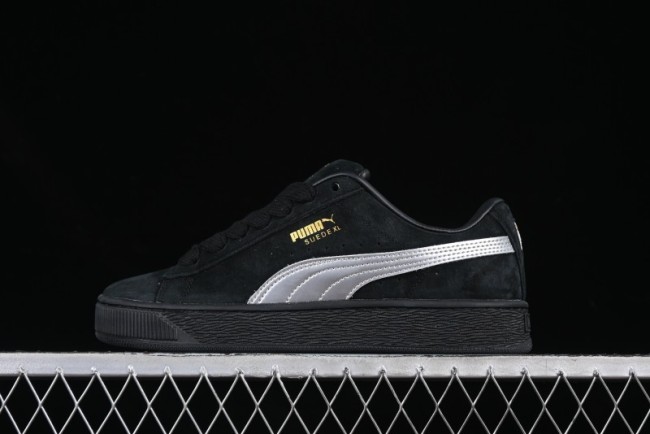 PUMA Suede XL Classic Men's Sneakers - Black with Metallic Silver Accents