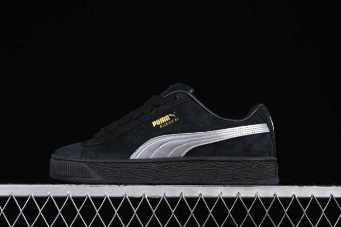 PUMA Suede XL Classic Men's Sneakers - Black with Metallic Silver Accents