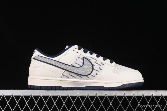 Nike SB Dunk Low Supreme Collaboration - Off-White Double Swoosh Anniversary Custom Low-Top Casual Sneakers - XX2025-288