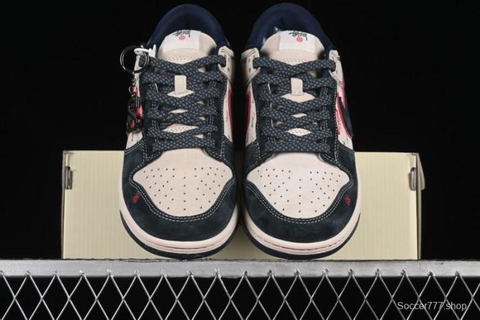 Nike SB Dunk Low Stussy Collaboration - Anniversary High-End Custom Low-Top Casual Skate Shoes - DQ1098-520