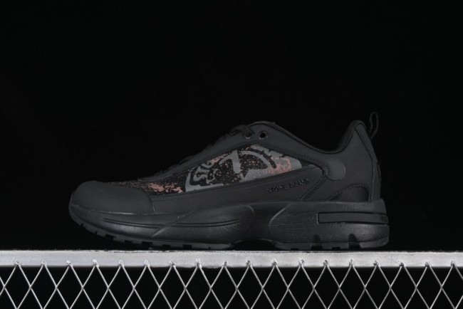 Stone Island Grime Panelled Low-Top Lifestyle Sneakers in Dark Brown - 79FWS0303