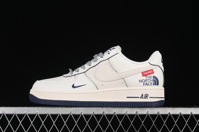 Nike Air Force 1 '07 Low Supreme The North Face Collaboration - Off White Light Blue Casual Sneakers - XZ1996-130