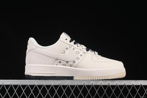 Nike Air Force 1 '07 Low Stussy Collaboration Black Dual-Print Casual Sneakers - HH7518-076