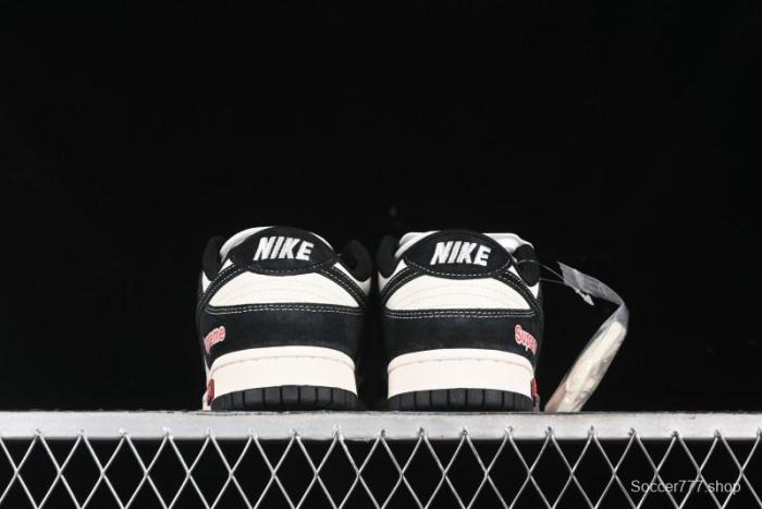 Nike SB Dunk Low SUP Collaboration - Black White Black Swoosh Anniversary Custom Low-Top Casual Skate Shoes - MM1089-020