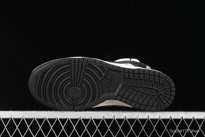 Nike SB Dunk Low Violent Bear Series - Lace-Up Beige with Black Swoosh Anniversary High-End Customized Low-Top Casual Skate Shoes - SJ2068-290