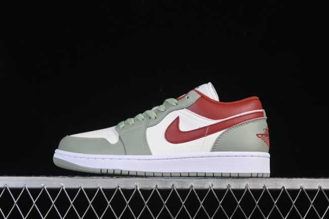 Nike Air Jordan 1 Low AJ1 White Green Red Low-top Casual Skate Shoes - 553558-133