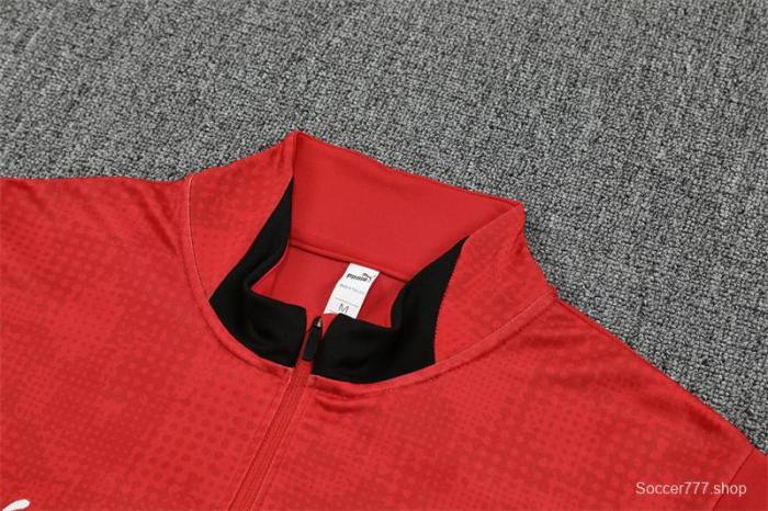 25/26 AC Milan Red Camouflage Half Zipper Jacket+Long Pants