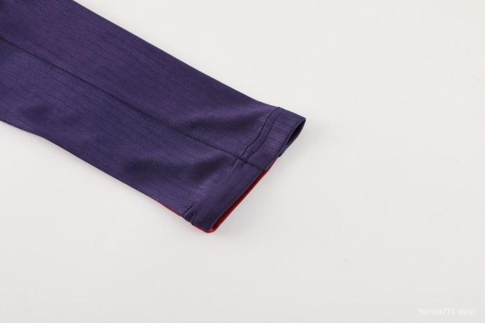 2025 England Purple Half Zipper Jacket+Long Pants