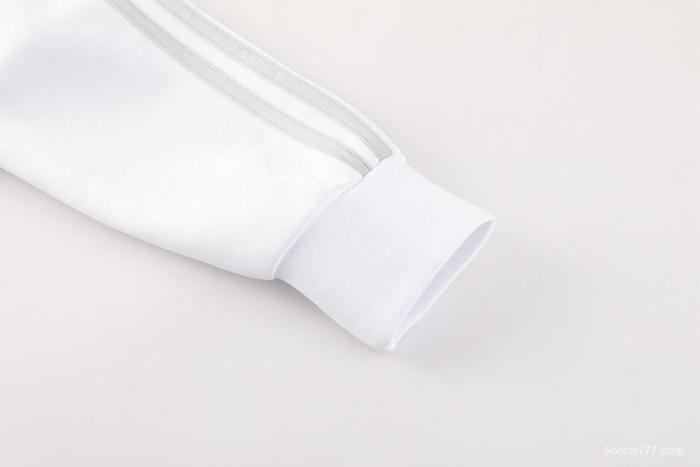 25/26 Real Madrid Grey/White Full Zipper Jacket + Long Pants