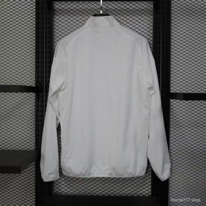 25/26 Real Madrid WHITE Windbreaker (with Inner Lining)