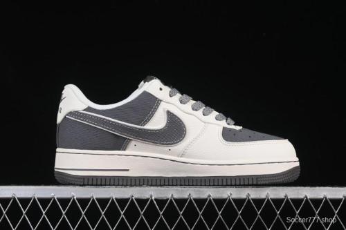 Nike Air Force 1'07 Low Stussy Collaboration Light Gray Canvas Casual Sneakers - JP8028-011