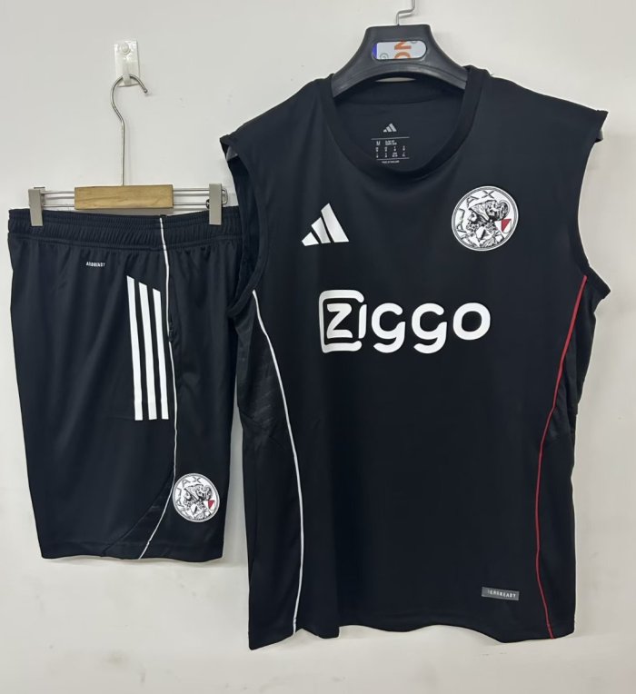 25/26 Ajax Vest Jersey Black+ Shorts