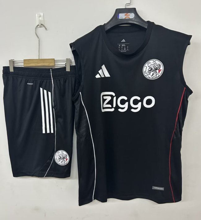 25/26 Ajax Vest Jersey Black+ Shorts