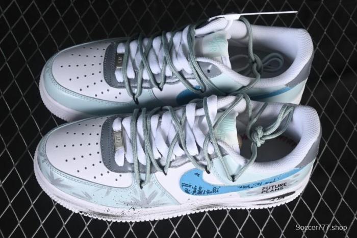 Nike Air Force 1'07 Low Grey Tune Era Hand-Painted Graffiti Casual Sneakers - LJ8822-202