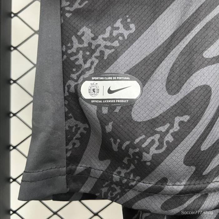 25/26 Kids Sporting Lisbon Goalkeeper Black Jersey