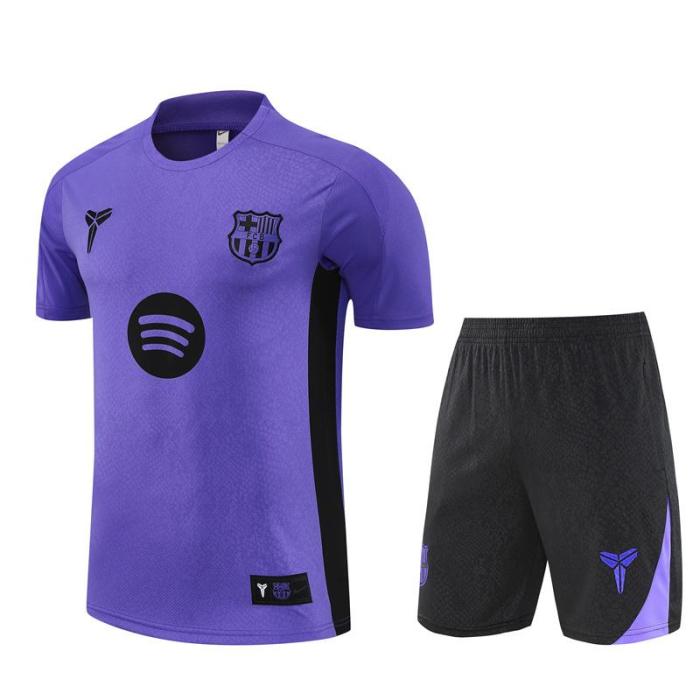 25/26 Barcelona Purple Joint Edition with XS Short Sleeve+Soccer Shorts