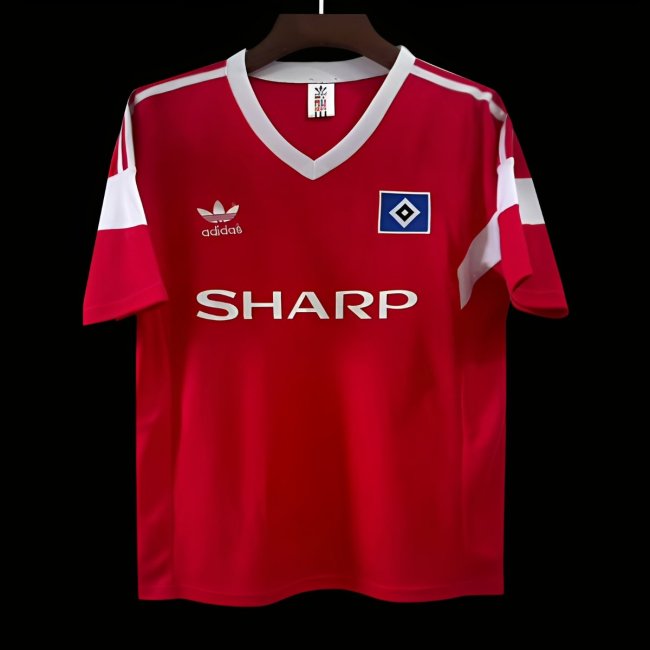 Retro 88/89 Hamburger SV Away Red Jersey