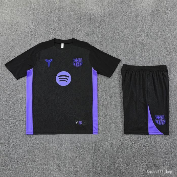 25/26 Barcelona Black Joint Edition with XS Short Sleeve+Soccer Shorts