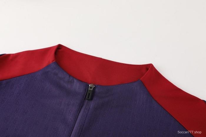 2025 England Purple Half Zipper Jacket+Long Pants