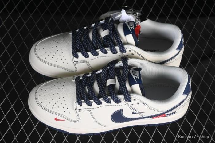 Nike SB Dunk Low Supreme Collaboration Light Blue Swoosh Low-Top Casual Skate Shoes - HH7518-083