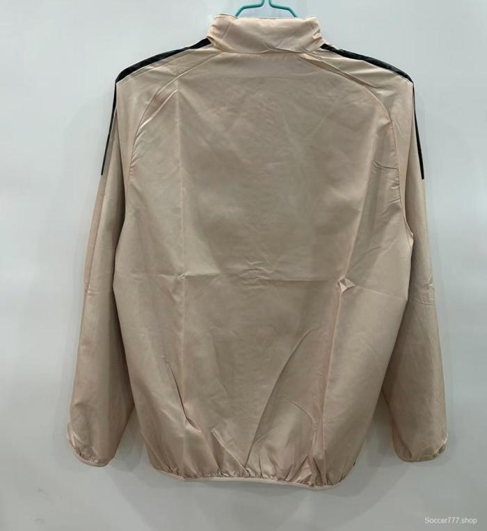 2025 Italy Light Blue/Beige with Floral Pattern Reversible Windbreaker