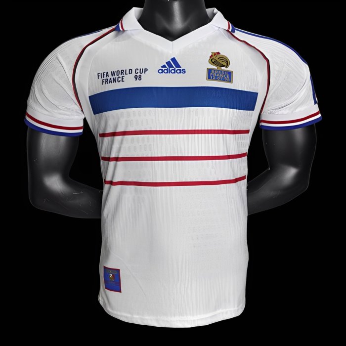 Player Version Retro 1998 France Away White Jersey