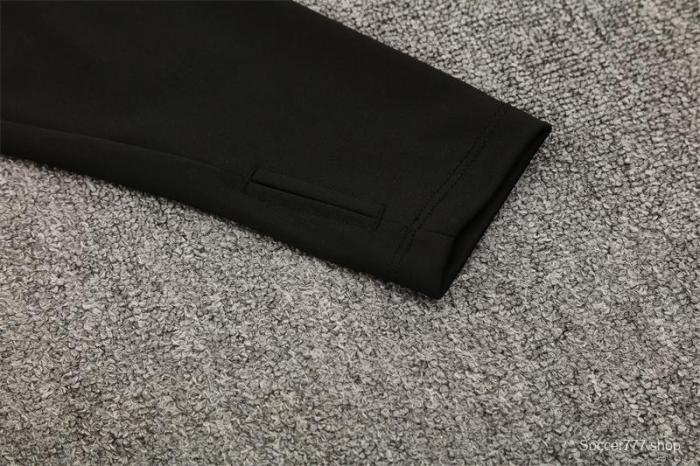 25/26 Portugal Black Half Zipper Jacket+Long Pants
