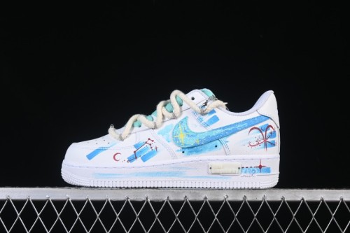 Nike Air Force 1 '07 Low Aries Hand-Painted Doodle Zodiac Series Casual Sneakers - 321-419