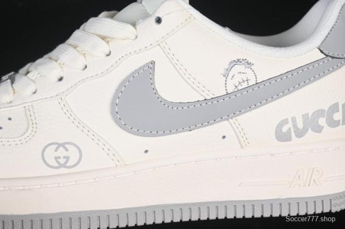Nike Air Force 1 '07 Low Gucci Collaboration Ghost Face Beige Gray Casual Sneakers - QW5836-024