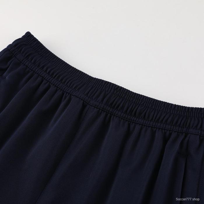 25/26 Real Madrid Royal Blue Half Zipper Jacket+Long Pants