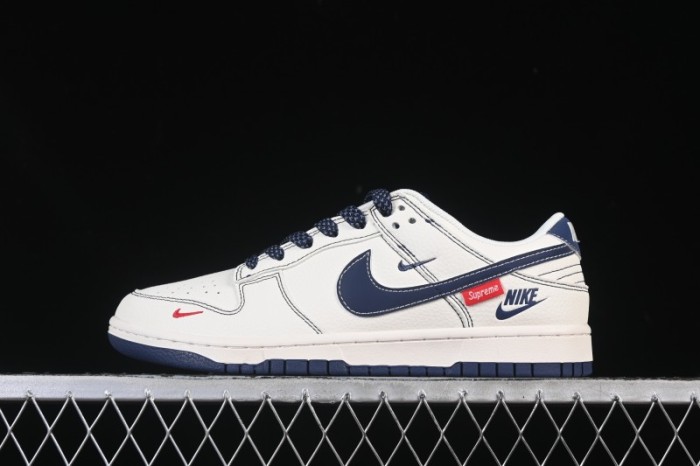 Nike SB Dunk Low Supreme Collaboration Light Blue Swoosh Low-Top Casual Skate Shoes - HH7518-083