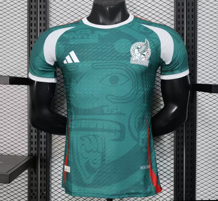 layer Version 2025 Mexico Green with Aztec Serpent Pattern Jersey