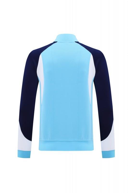 2025 Nike Air Tracksuit Set - Light Blue with Navy Accents Full Zipper Jacket + Long Pants